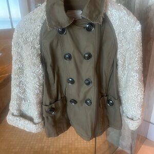 Anthropology Unique Khaki and Sequin Jacket